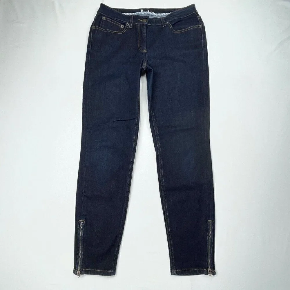 Boden Dark Wash Skinny Ankle Zip Skinny Jean